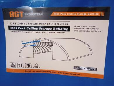 Unused AGT Peak Ceiling Storage Building W30ft L65ft H15ft