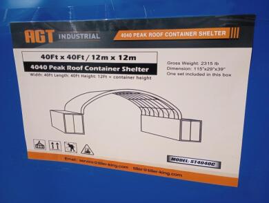 Unused AGT Peak Roof Container Shelter W40ft L40ft H12ft