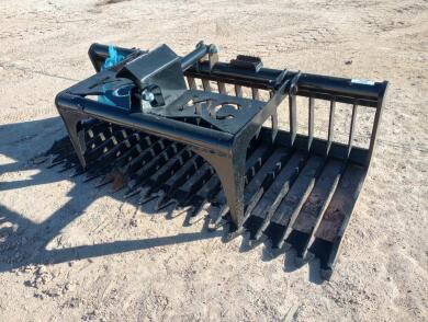 Unused KC Single Cylinder Skeleton Grapple Bucket (Skid Steer Attachment)