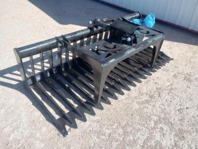 Unused KC Single Cylinder 76" Skeleton Grapple Bucket (Skid Steer Attachment)