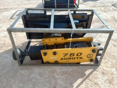 Unused Agrotk 750 Post Driver (Skid Steer Attachment)