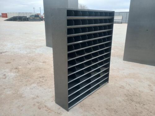 Unused Metal Bolt Bin with Different Size Bins