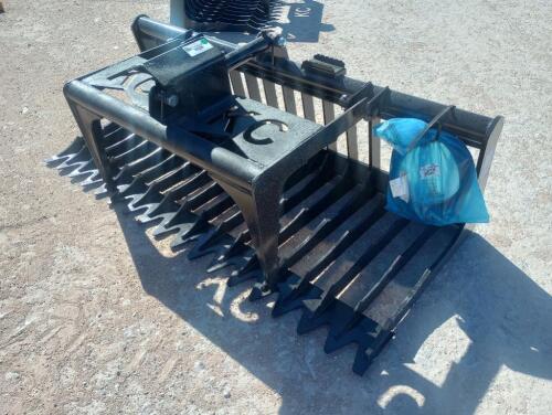 Unused KC Single Cylinder 76" Skeleton Grapple Bucket (Skid Steer Attachment)