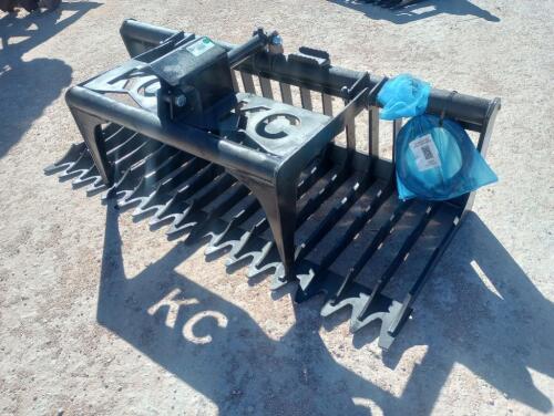 Unused KC Single Cylinder 76" Skeleton Grapple Bucket (Skid Steer Attachment)