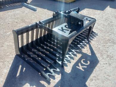 Unused KC Single Cylinder 76" Skeleton Grapple Bucket (Skid Steer Attachment)