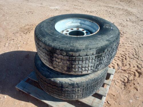 (2) Truck Wheels w/Tires 425/65R22.5