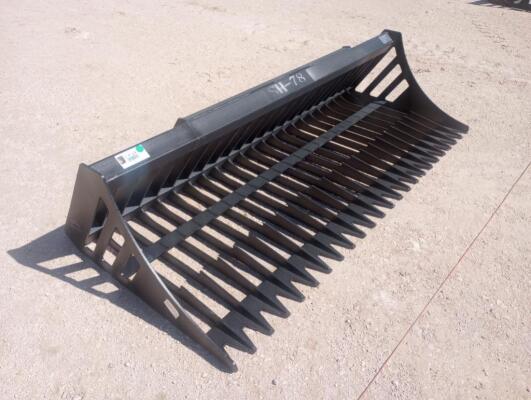 Unused 78" Rock Bucket (Skid Steer Attachment)