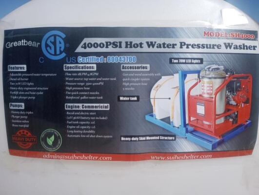 Unused Blue Viper 4000PSI Hot Water Pressure Washer