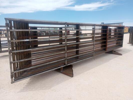 (10) Free Standing 24Ft Fence Panels (1) w/ 12Ft Gate