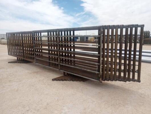 (10) Free Standing 24Ft Fence Panels (1) w/ 12Ft Gate