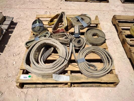 Pallet of Misc Lifting Slings, Ratchet Straps
