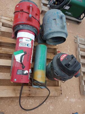 (2) Americ Space Ventilator Fan, (1) Diesel Space Heater, (1) Shop Vac, (1) Best Welds Portable Rod Oven