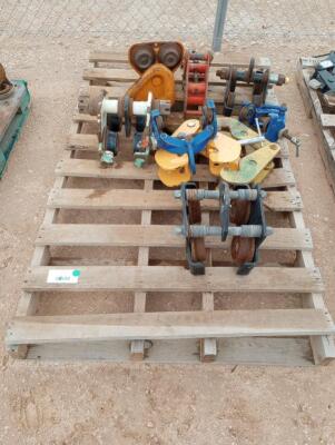Pallet of Misc Hoist Trolly's