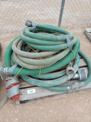 Pallet w/ Misc Discharge Hoses