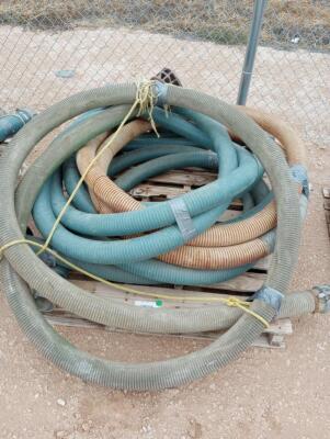 Pallet w/ Misc Discharge Hoses