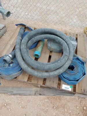 Pallet w/ Misc Discharge Hoses