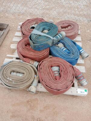 Pallet w/ Misc Discharge Hoses