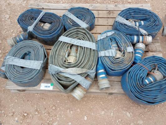 Pallet w/ Misc Discharge Hoses