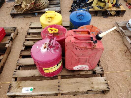 Pallet of Misc Gas Cans