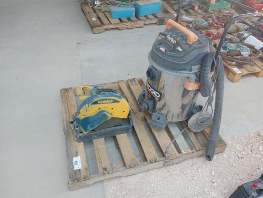 Ridgid Shop Vacuum, Dewalt Chop Saw