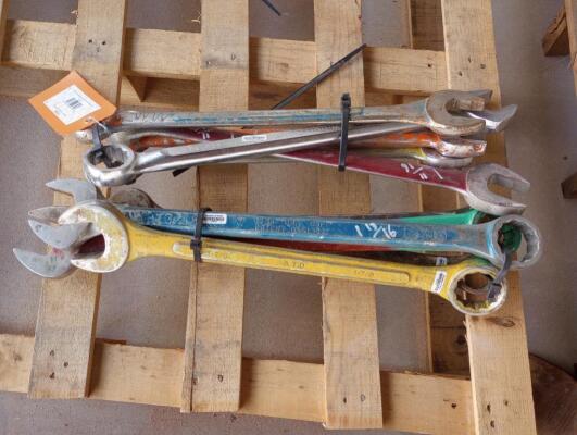 (10) Wrenches Various Sizes From 1 9/16 - 1 3/4