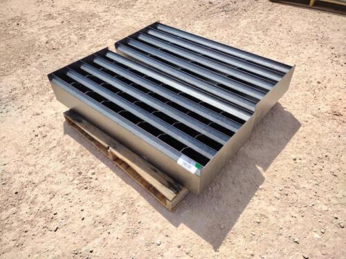 (2) 4Ft Unused Metal Bolt Bins (1) w/32 Bins (1) w/16 Bins