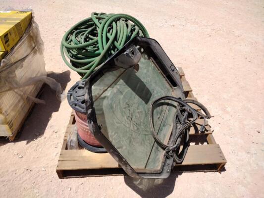 Pallet of Misc Hoses, Skid Steer Door