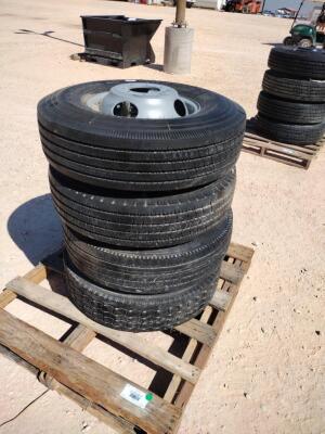 (4) Unused 10K Gooseneck Wheels w/Tires 235/85 R 16