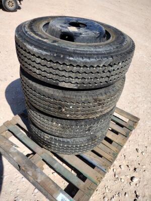 (4) Unused 12K Gooseneck Wheels w/Tires 235/75 R 17.5
