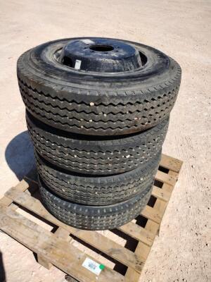 (4) Unused 12K Gooseneck Wheels w/Tires 235/75 R 17.5