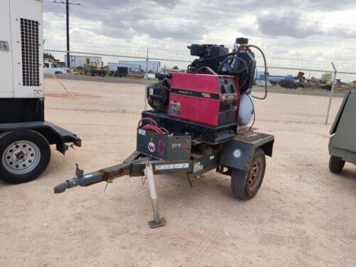 Lincoln Ranger 8 Welder and Gardner Denver Air Compressor on Trailer