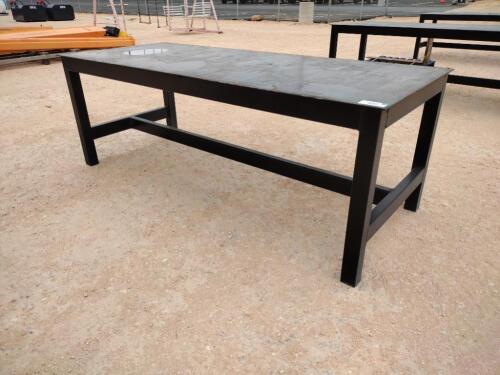 Unused 8Ft x 38" Metal Shop Table