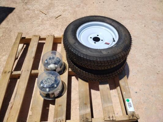 (2) Unused Wheels w/Tires and (2) Trailer Hubs