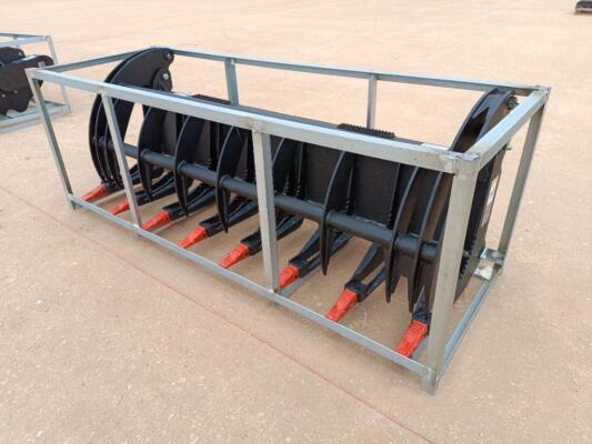 Unused 78" Hydraulic Root Grapple (Skid Steer Attachment)