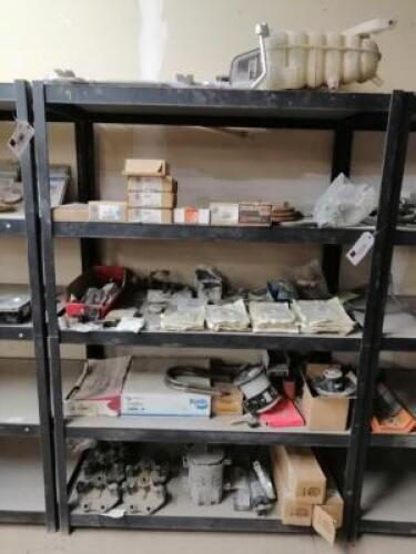 Metal Shelf with Miscellaneous Truck Parts