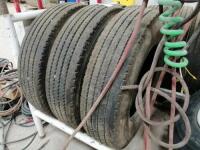 (3) Yokohama 11R22.5 Steer Tires