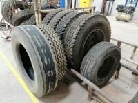 (6) Truck 11R22.5 Tires (2) with Wheels