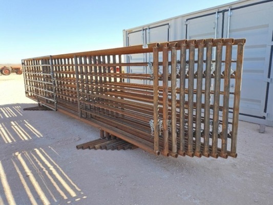 (10) Free Standing 24Ft Fence Panels (1) w/ 12Ft Gate