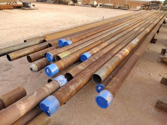 Approx (24) Joints of 5 1/2'' Steel Pipe Some are Plastic Lined