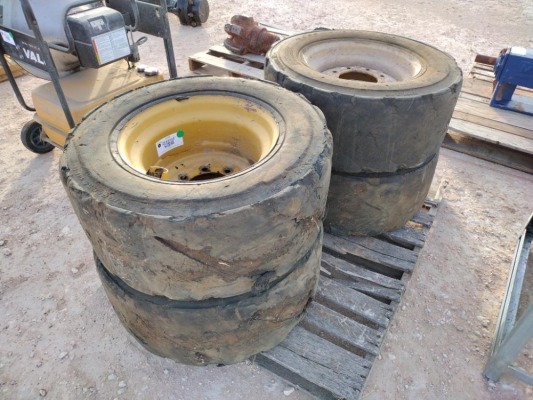 (4) Skid Steer Wheels w/Foam Filled Tires