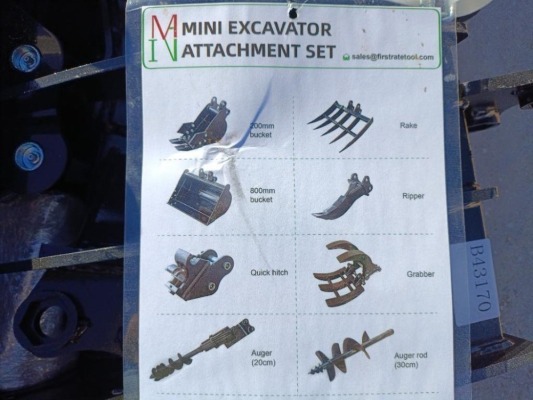 Unused Mini Excavator Attachment Set