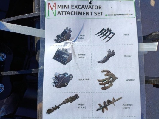 Unused Mini Excavator Attachment Set
