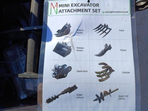 Unused Mini Excavator Attachment Set