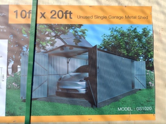 Unused Single Garage Metal Shed 10ft x 20ft