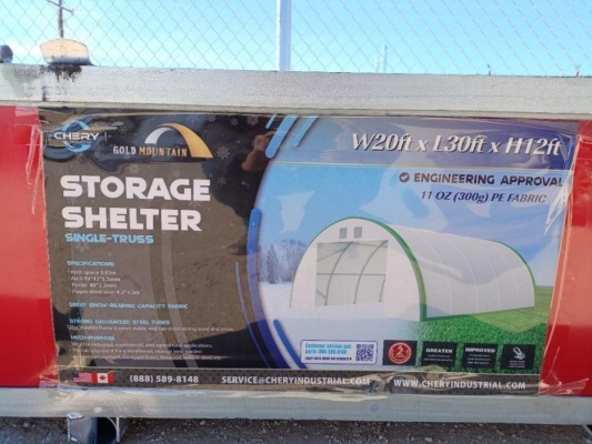 Unused Gold Mountain Storage Shelter W20ft x L30ft x H12ft