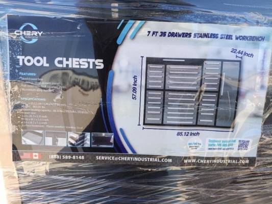Unused 7Ft 35 Drawers Stainless Steel Tool Chests