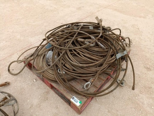 Pallet of Misc Cable, Misc Wire Rope Choker Slings