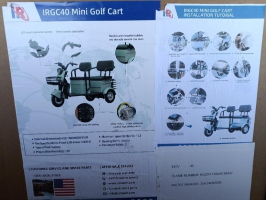Unused 2024 IR IRGC40 Mini Golf Cart