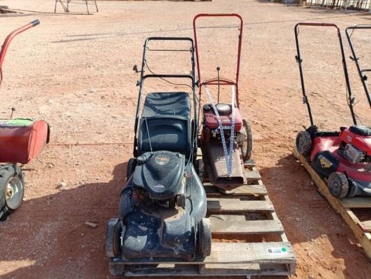 (1) Quantum 5hp Trimmer Mower, (1) Poulan Pro Push Mower