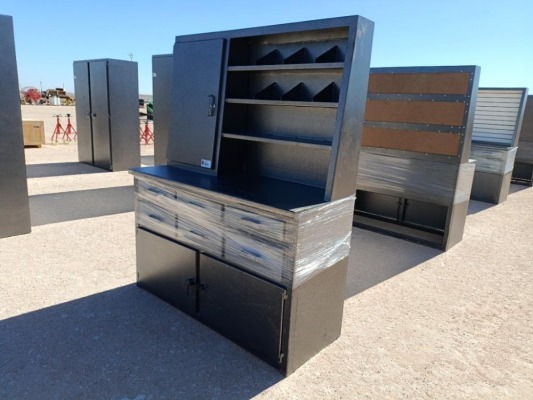 Unused 62'' Work Bench Cabinet w/Storage Bins
